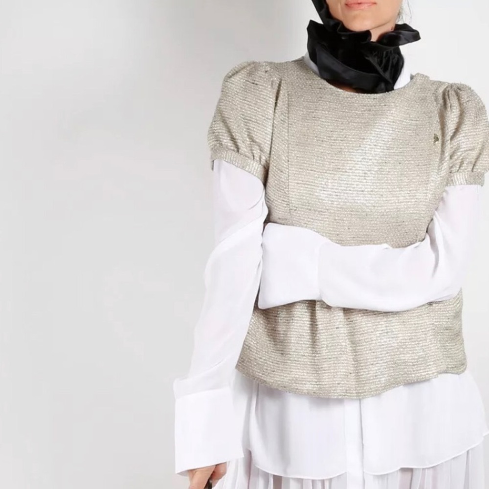 Loeffler Randall Jacket Metallic Silver Jacket Top